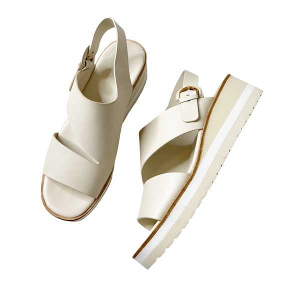 Vince Women's Shelby Foam Wedge Heel Sandals Ivory Mismatched Sizes 8.5 and 9.5 - Picture 5 of 6